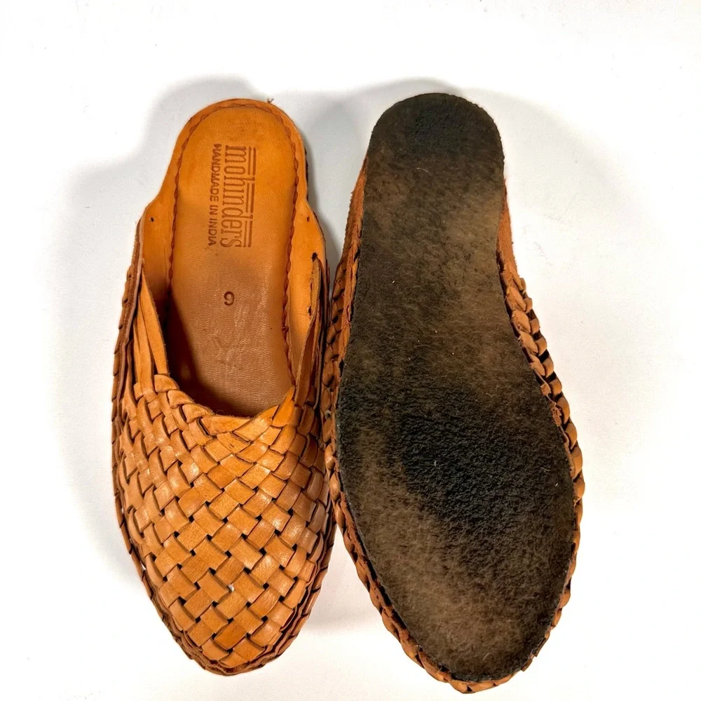 Mohinders Elegant Handwoven Leather Mule Slide Slip